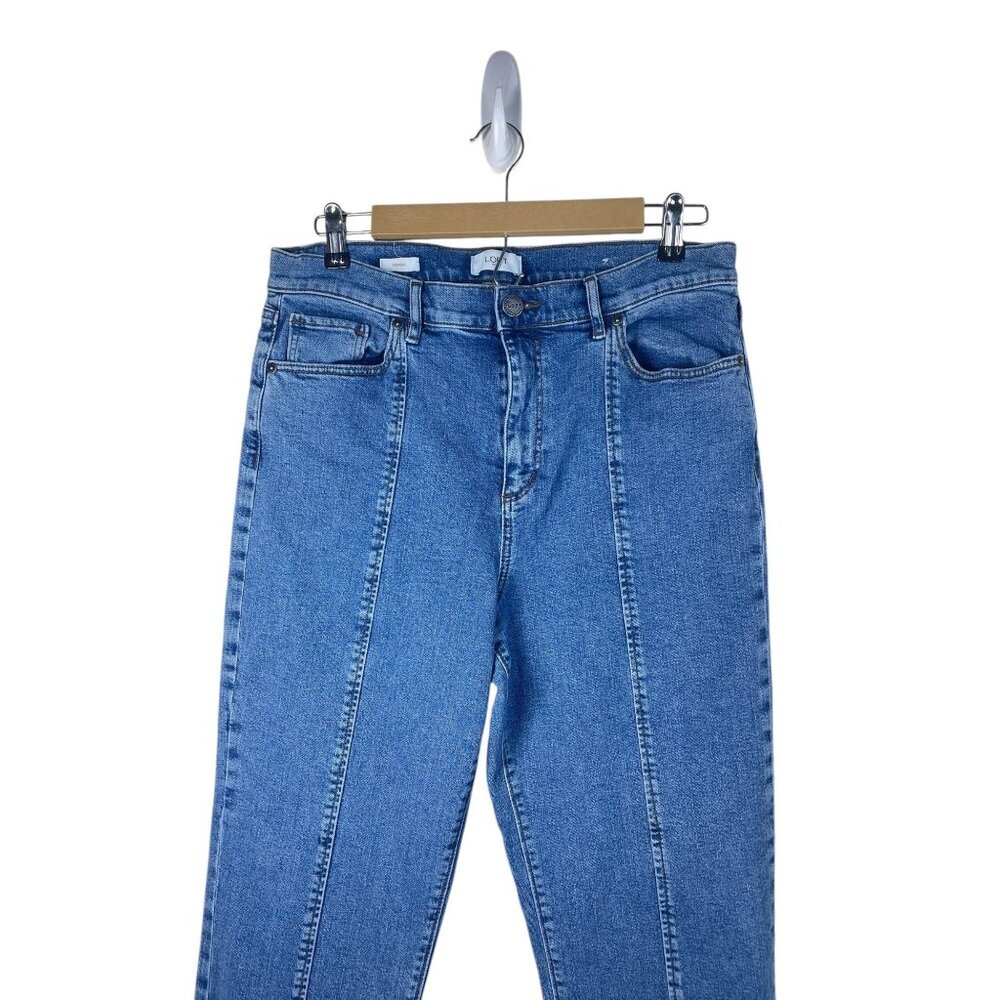 Loft Straight Leg Pintuck Seam Crease Jeans Casual 12 - Picture 2 of 11